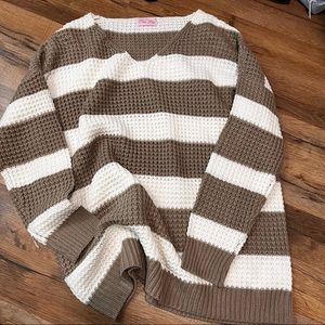 NWOT Pink Lily | Oversized V-neck Knit Sweater